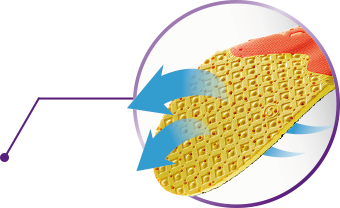 軽量・ソフトなEVA素材＆通気孔